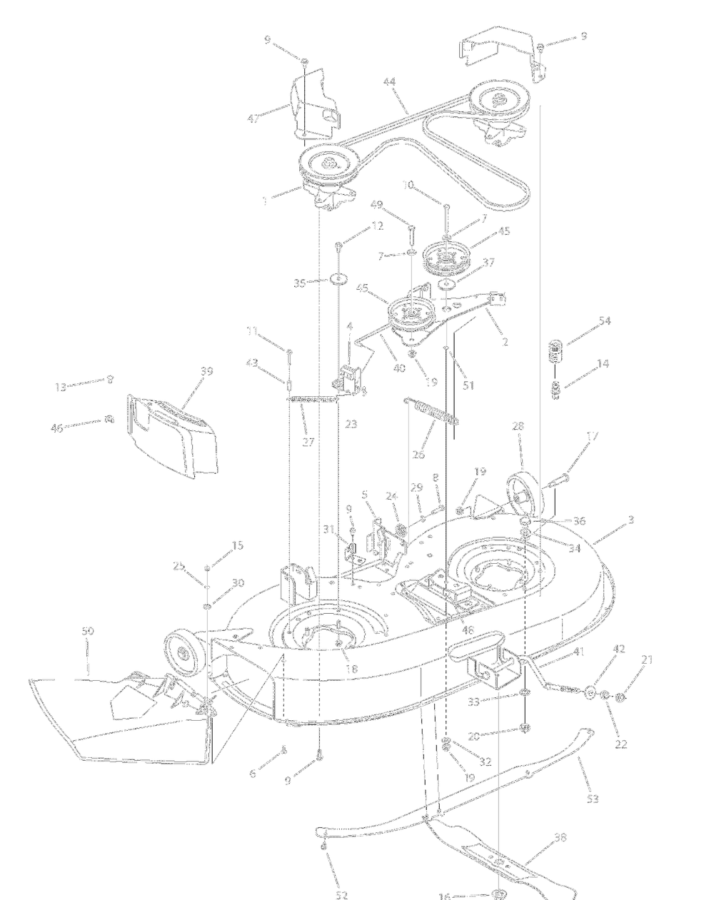 Deck 42 Inch Diagram and Parts List for 13AN772G200 2008 Yard Machines Lawn Tractor